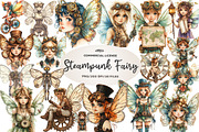Steampunk Fairy Clipart PNG, an Illustration by CreationArt (Thumbnail 1 of 5)