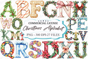 Christmas Alphabet Png Bundle, an Illustration by designcity5