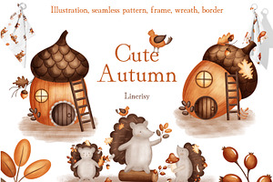 Cozy Autumn - baby clipart & pattern