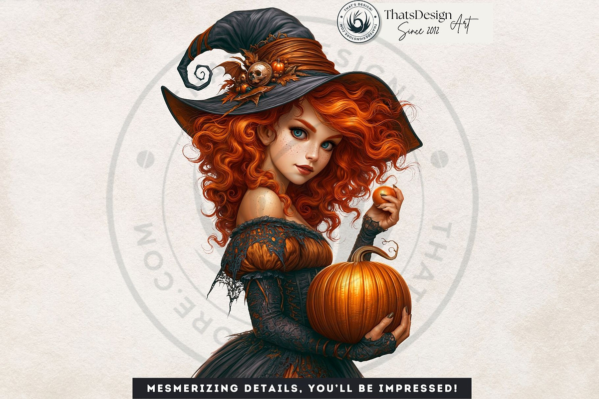Halloween Little witches Cliparts, a Seasonal Illustration by ThatsDesignArt (Photo 17 of 17)