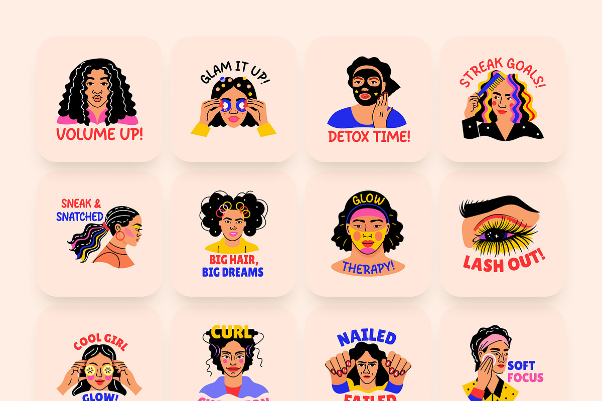 Beauty Stickers Art Set, an Emoji Icon by Brickclay (Photo 7 of 8)