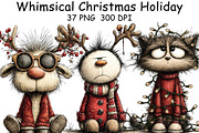 Whimsical Christmas Holiday Clipart, an Illustration by CraftArtStudio (Thumbnail 1 of 6)