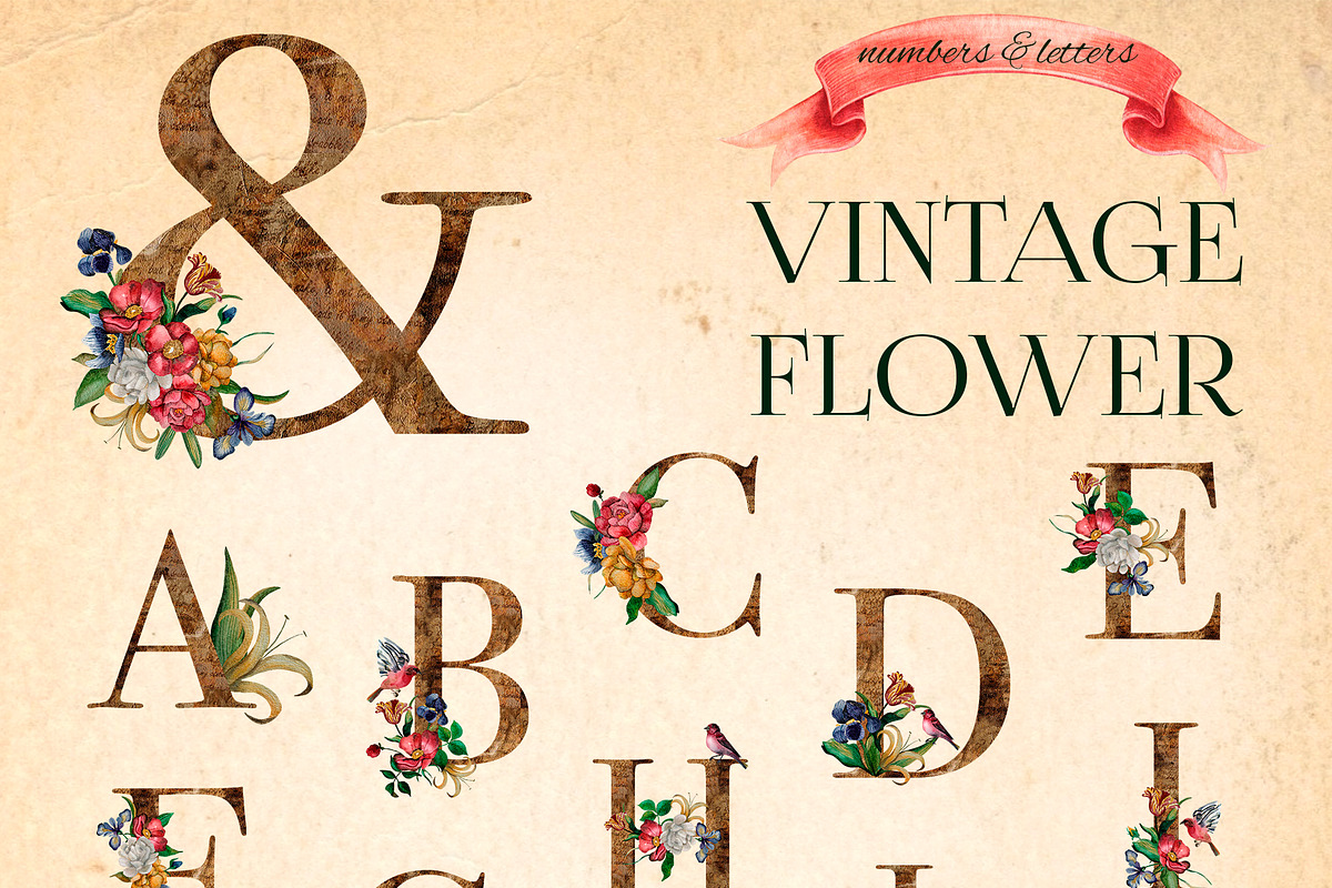 Watercolor Vintage Romantic Flowers, an Object Graphic by Kate Creative Studio (Photo 6 of 10)