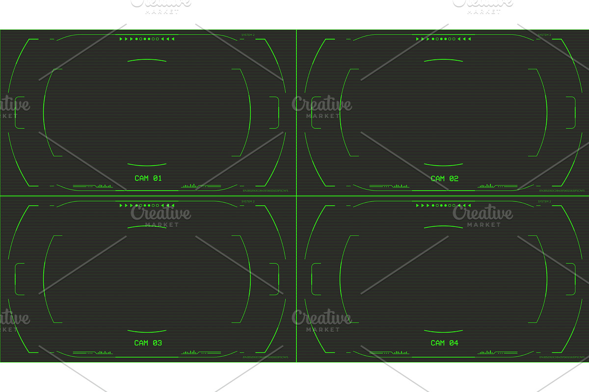Set of futuristic CCTV overlay, a Technology Illustration by SkyVectors