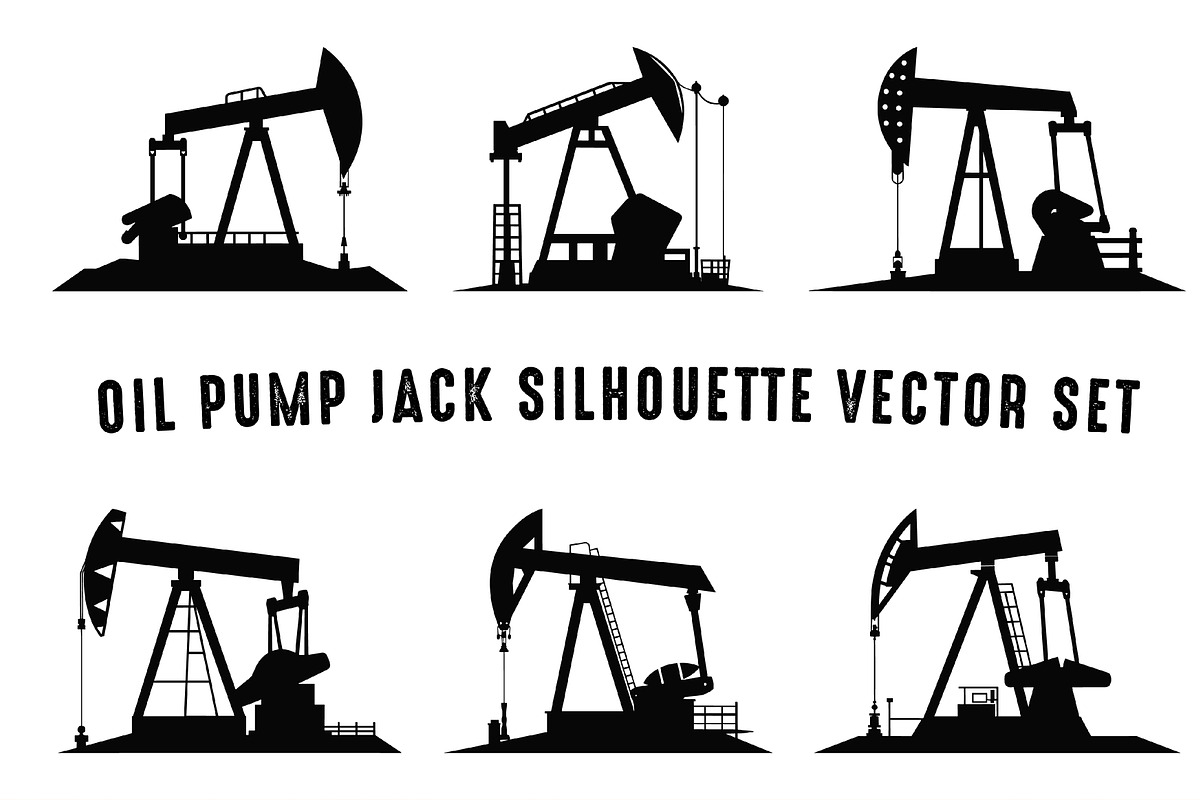 Oil Pump Jack Silhouette Vector Set, a Transportation Illustration by Gfx Expert Team (Photo 2 of 3)