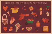 Retro Valentine clipart and graphics, a Decorative Illustration by Paper Cherry (Thumbnail 4 of 23)