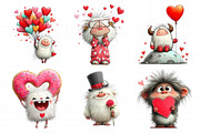 Watercolor Valentine Cute Yeti Clipa, an Illustration by Daily.Designs (Thumbnail 7 of 7)