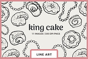 King Cake Line Art, a Seasonal Illustration by TheClipAtelier (Thumbnail 1 of 3)