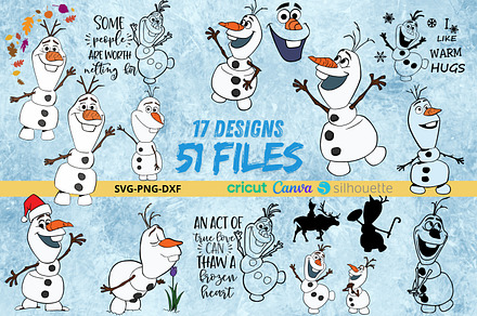 Bundle Olaf 17 Designs, a Decorative Illustration by Personalized1926