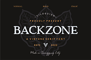 Backzone a Vintage Rustic Serif Font, a Serif Font by Vilogsign (Thumbnail 1 of 11)