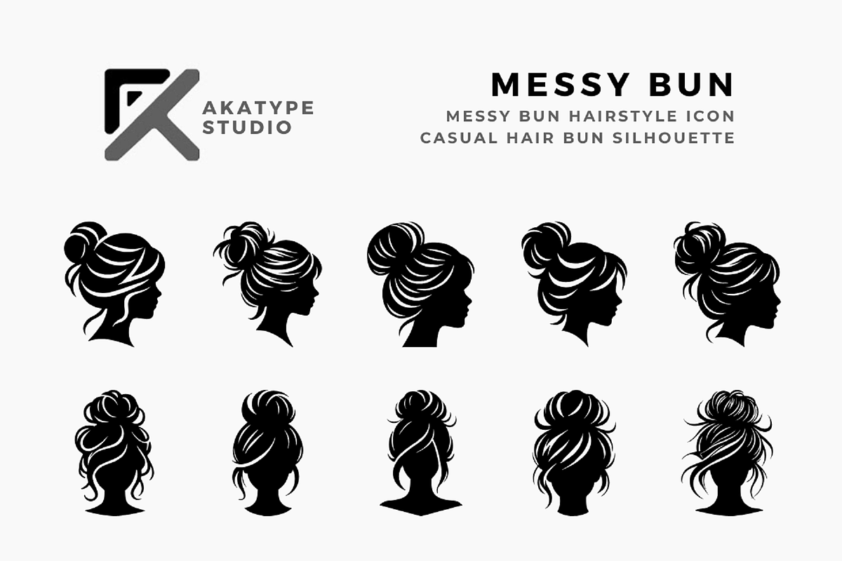 Messy Bun Icon Vector, a Solid Icon by Akatype Studio (Photo 1 of 3)