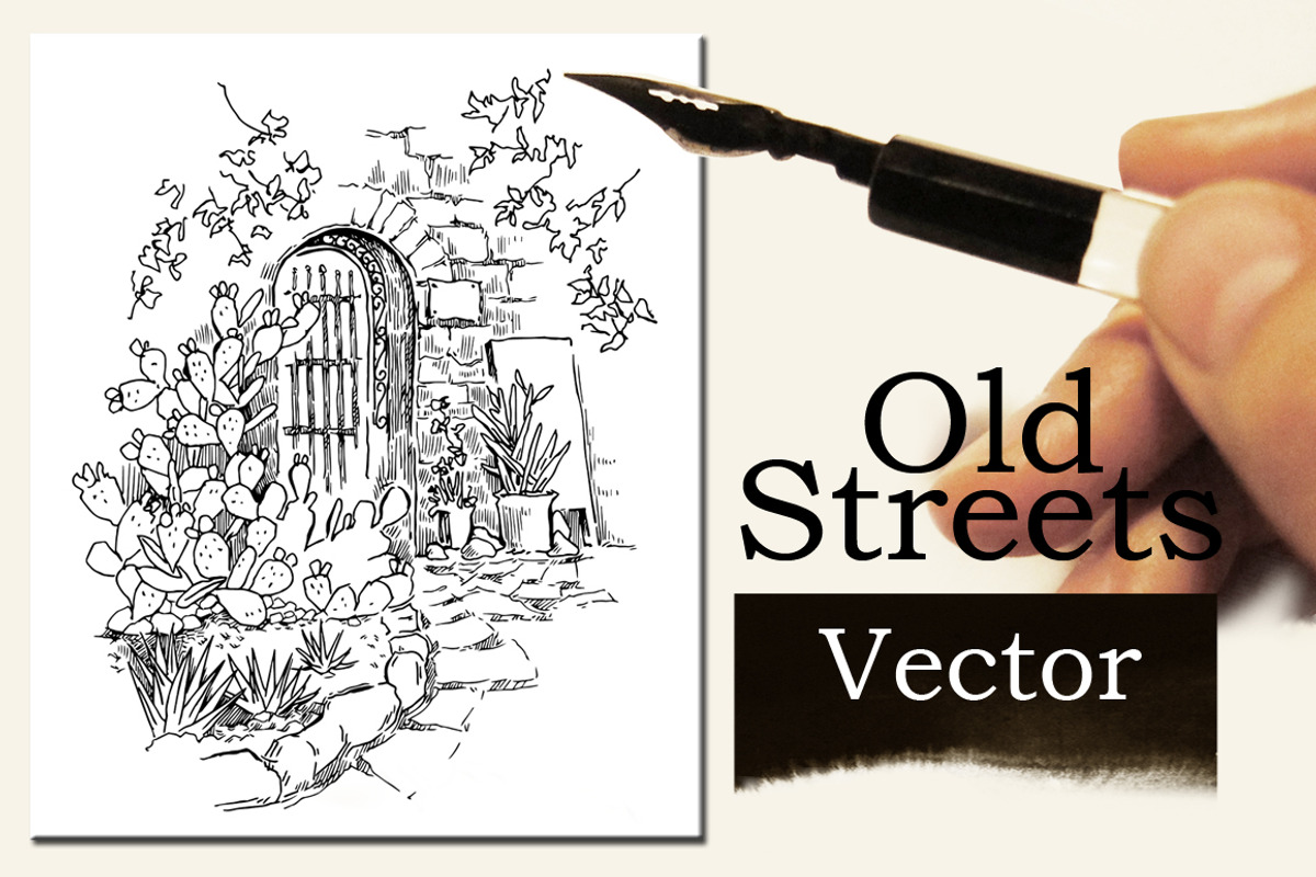 Old Town Fragment Ink Drawing, a Texture Illustration by Penndpaper