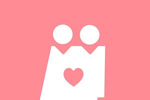 Loved Up Couple Icon Illustration