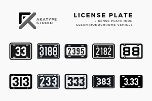 License Plate Icon Vector, an Icon by Akatype Studio