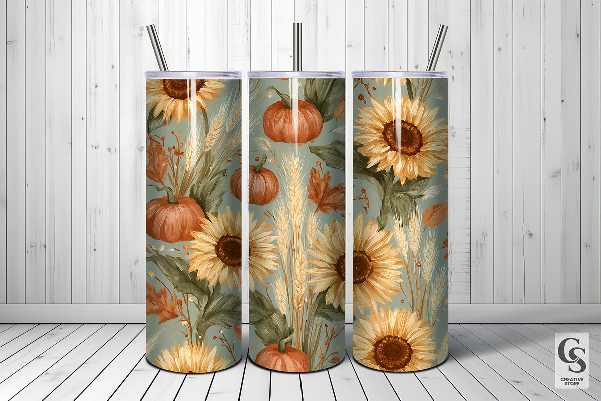 Sage Green Fall Garden Pattern, a Pattern Graphic by Creative Store (Photo 5 of 5)