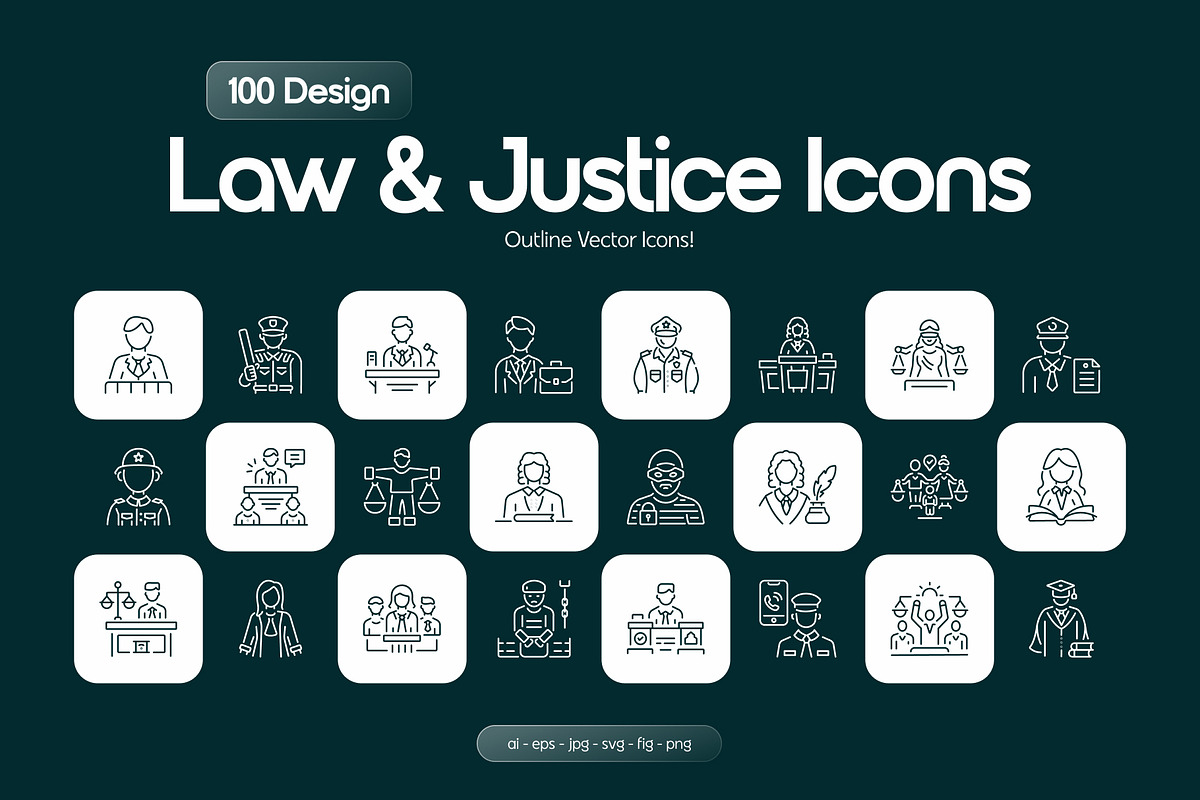 Law and Justice Icon Set, an Outline Icon by Prosymbols (Photo 1 of 7)