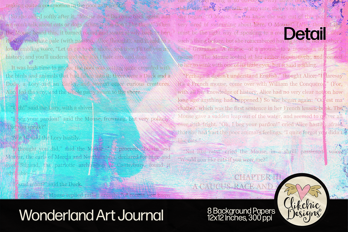 Wonderland Art Journal Backgrounds, a Texture Graphic by Clikchic Designs (Photo 8 of 10)