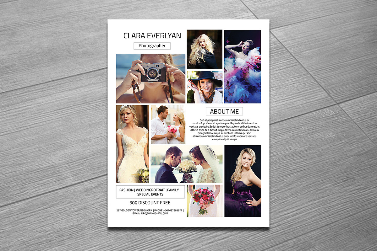 Photography Flyer Template-V270, a Flyer Template by Template Shop (Photo 2 of 2)