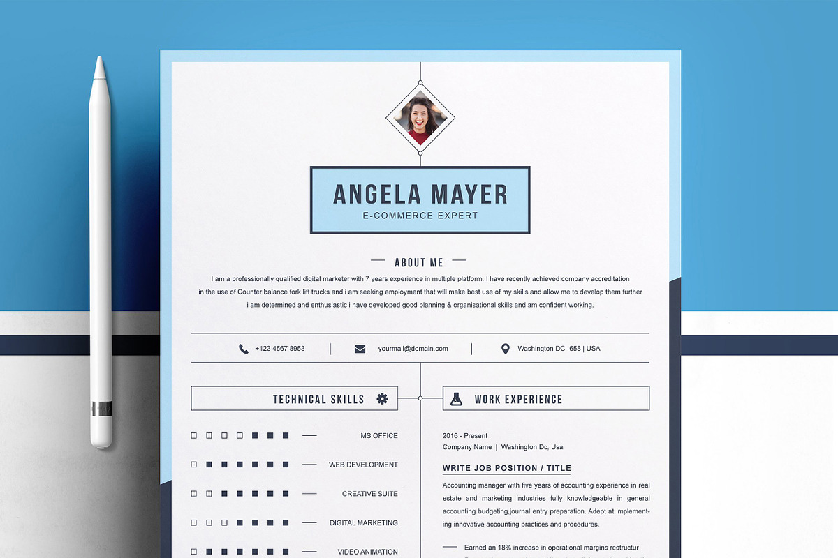 Resume/CV Bundle | 200+ for $29, a Resume Template by ResumeInventor (Photo 40 of 207)