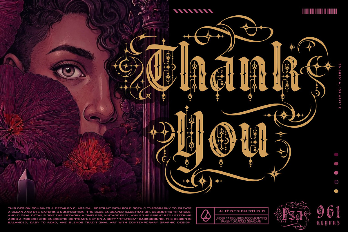 Gothica Sanctora Typeface, a Blackletter Font by alit design (Photo 18 of 18)