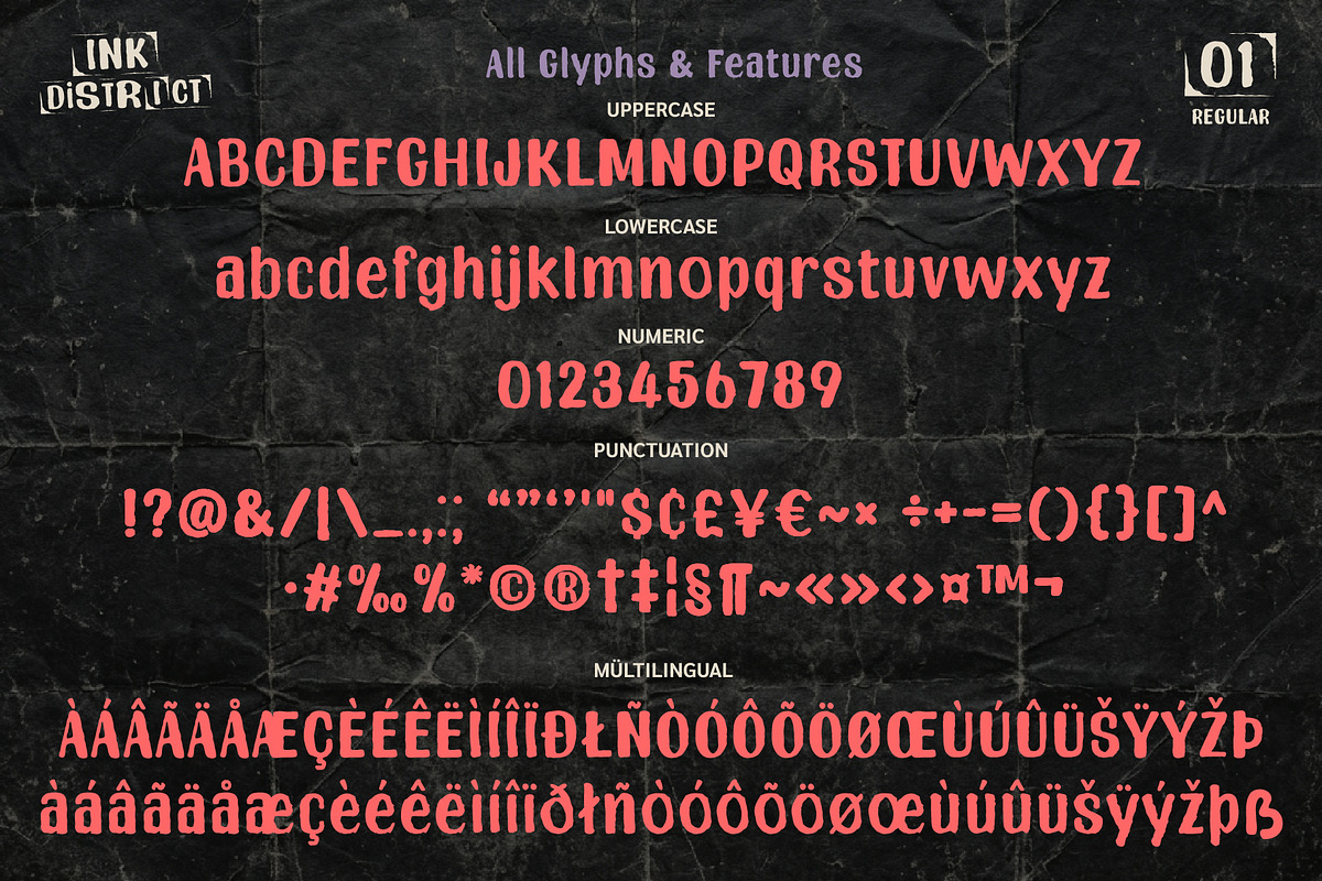 Ink District, a Symbol Font by BBtypeStudios (Photo 9 of 15)
