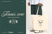 Tennis Core logos - CANVA, AI, PSD, a Branding & Logo Template by Orca Design (Thumbnail 1 of 13)