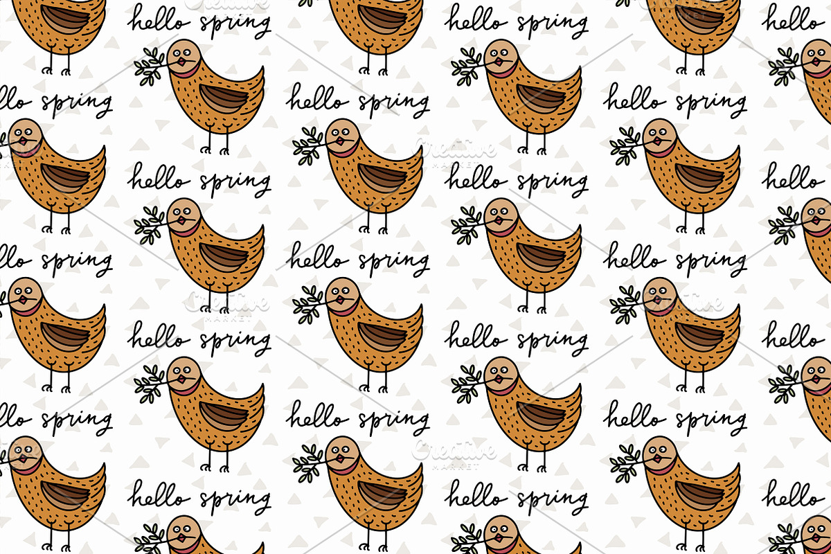 Patterns with cartoon birdies, a Pattern Graphic by Lyolya Profitrolya (Photo 5 of 7)