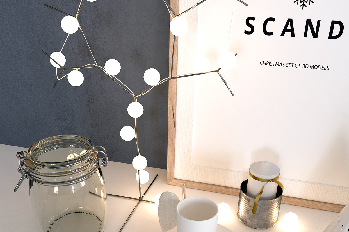 Scandi - Christmas Decoration Set 01, a Light 3D Model by maxtracing2 (Photo 4 of 6)