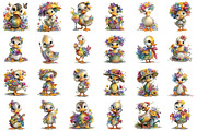 Whimsical Duck Clipart Bundle, an Illustration by designcity5 (Thumbnail 2 of 5)
