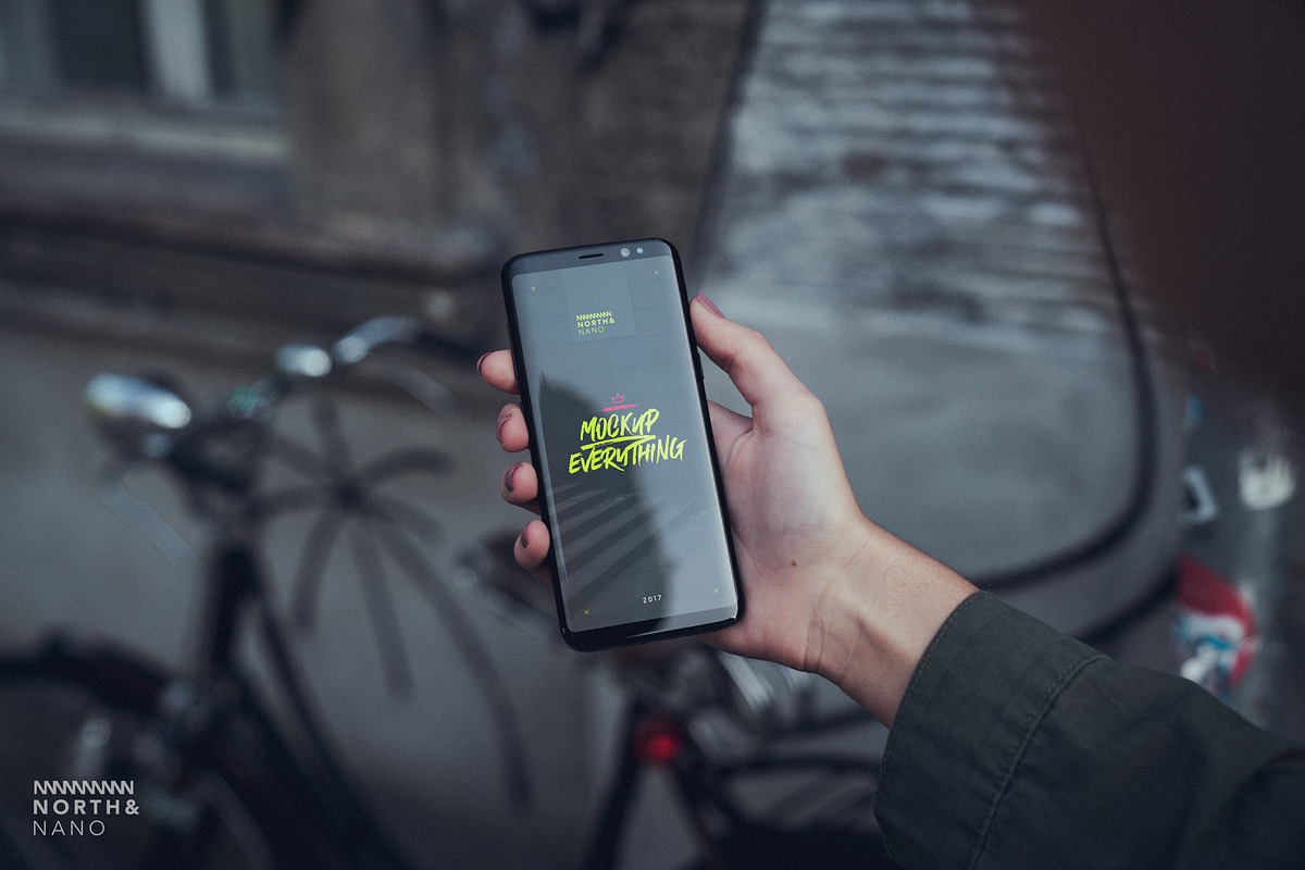 10 Samsung Galaxy S8 PSD Mockups, a Device Mockup by North&Nano (Photo 12 of 12)