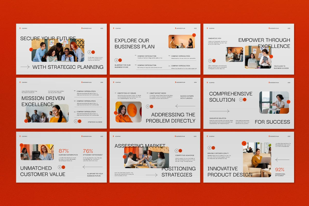 White Orange Business Plan PPT, a Presentation Template by graphicook (Photo 2 of 5)