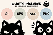 Funny Cat Reaction Faces, an Animal Illustration by OREHOVKA (Thumbnail 4 of 4)