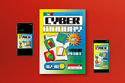 White Blue Cyber Monday Flyer Set, a Flyer Template by graphicook (Thumbnail 1 of 6)