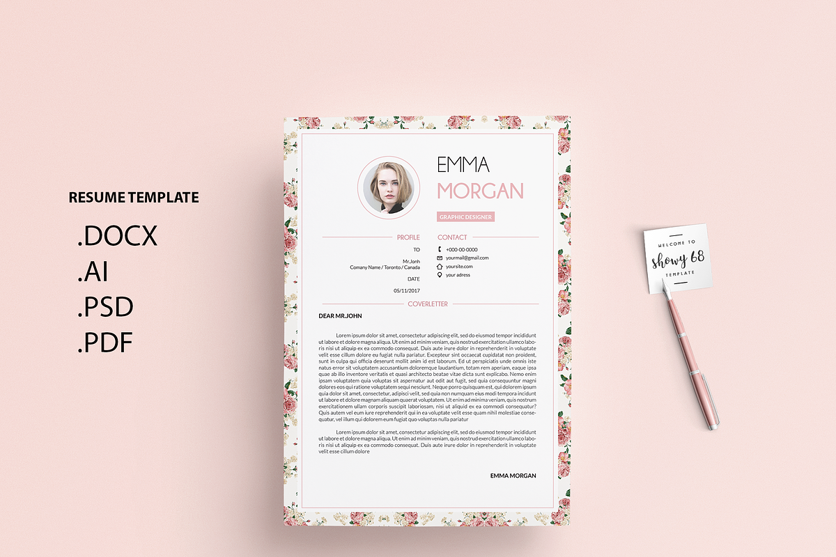 Pack Resume and Card Template / M, a Resume Template by Showy68 Template (Photo 4 of 8)