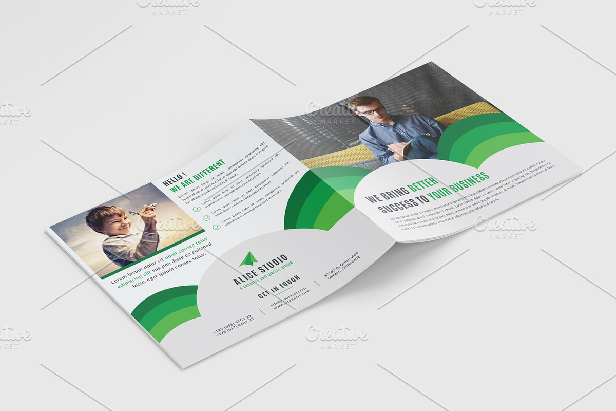 Square Bifold Brochure Template, a Brochure Template by Alice_s (Photo 6 of 6)