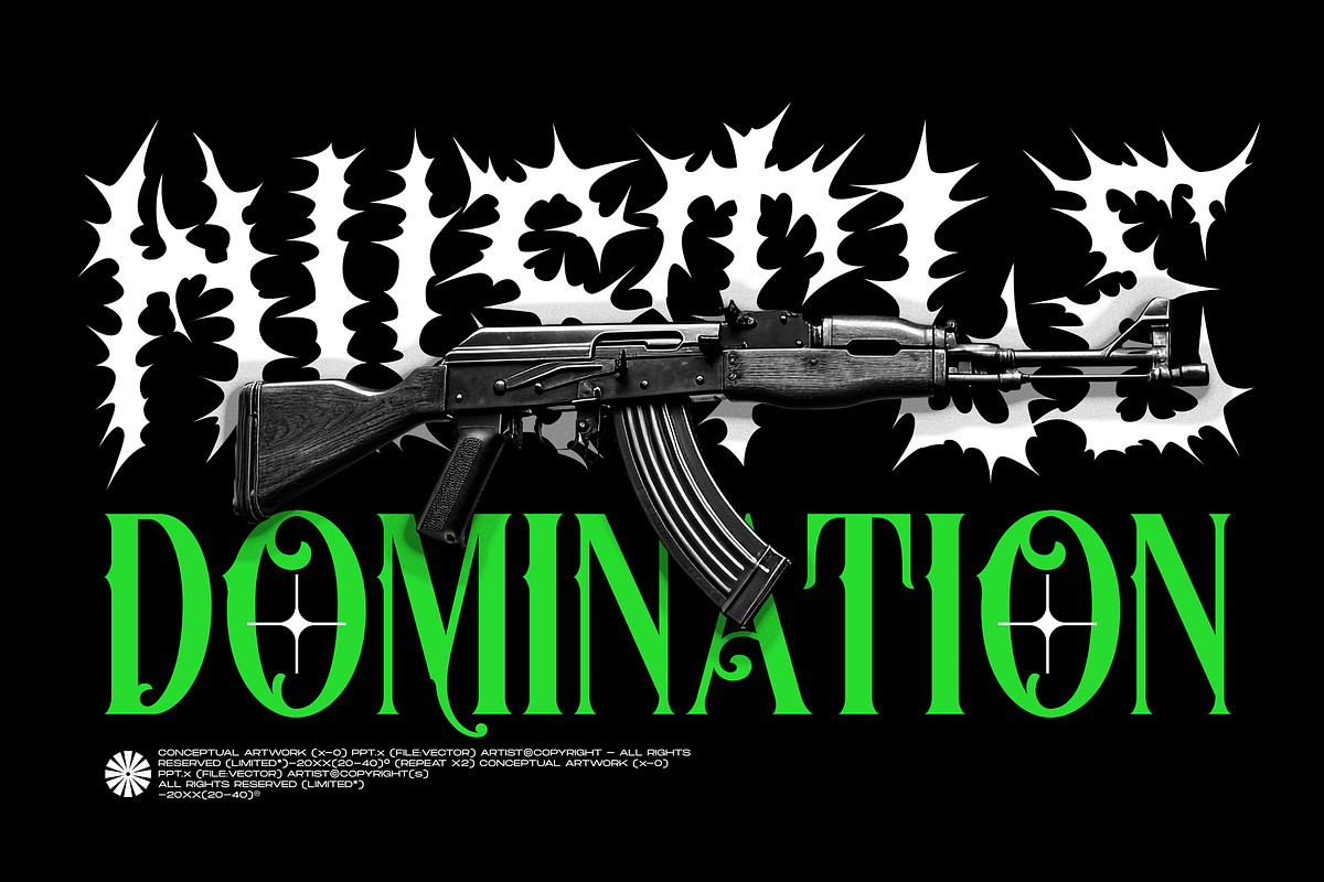 Arounds Blackletter Horror Duo Font, a Blackletter Font by dansdesign (Photo 5 of 7)