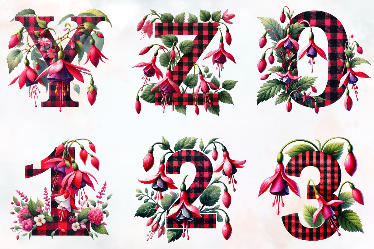 Spring Fuchsia Flower Alphabet Clipa, an Illustration by RobertsArt (Photo 3 of 7)