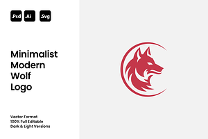 Minimalist Modern Wolf Logo, a Branding & Logo Template by Luxury Logos