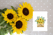 Sunflower sublimation clipart, an Illustration by Contes_de_fée (Thumbnail 4 of 7)