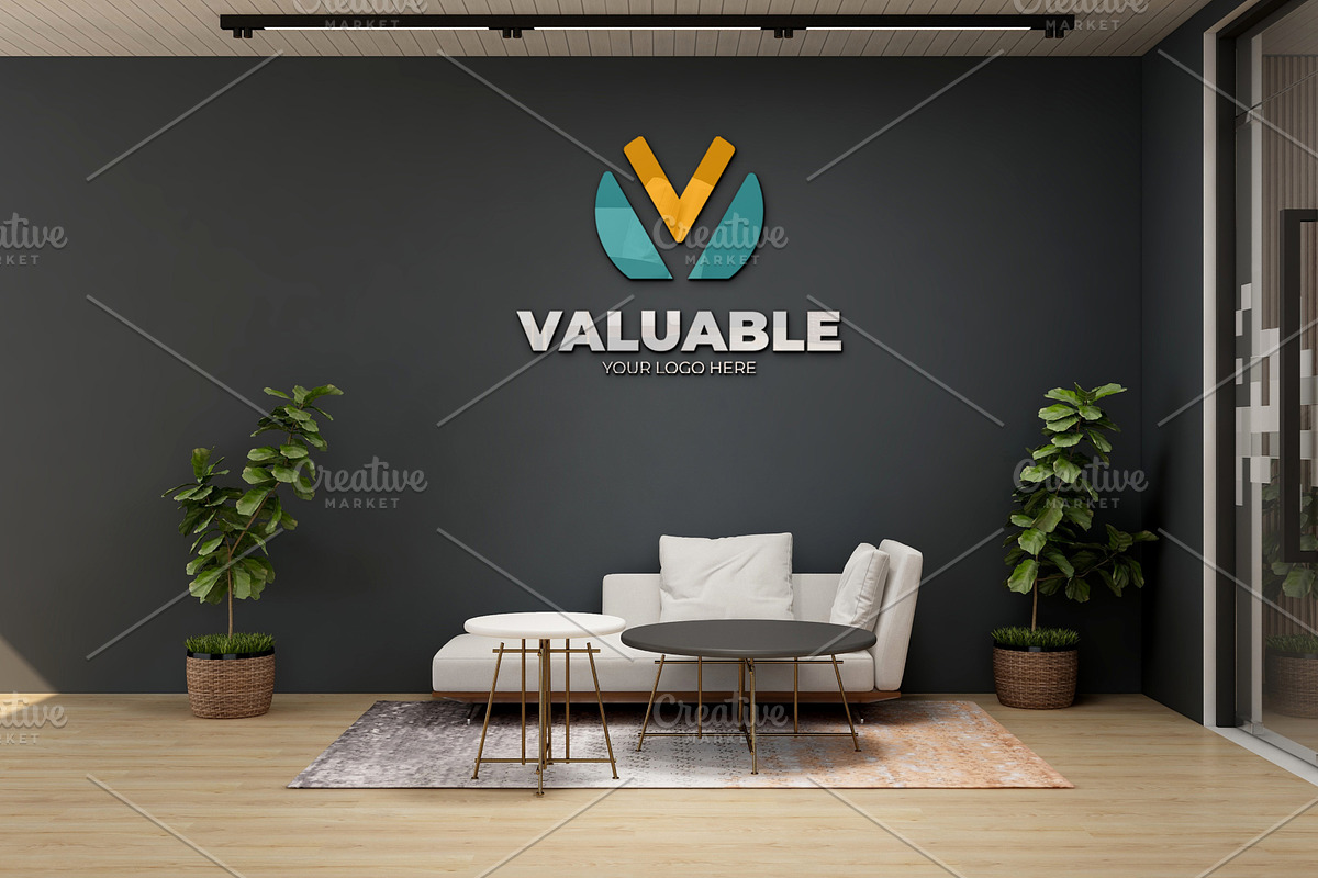 PSD Office Scene Modern Wall Mockup, a Product Mockup by Ayy (Photo 12 of 17)
