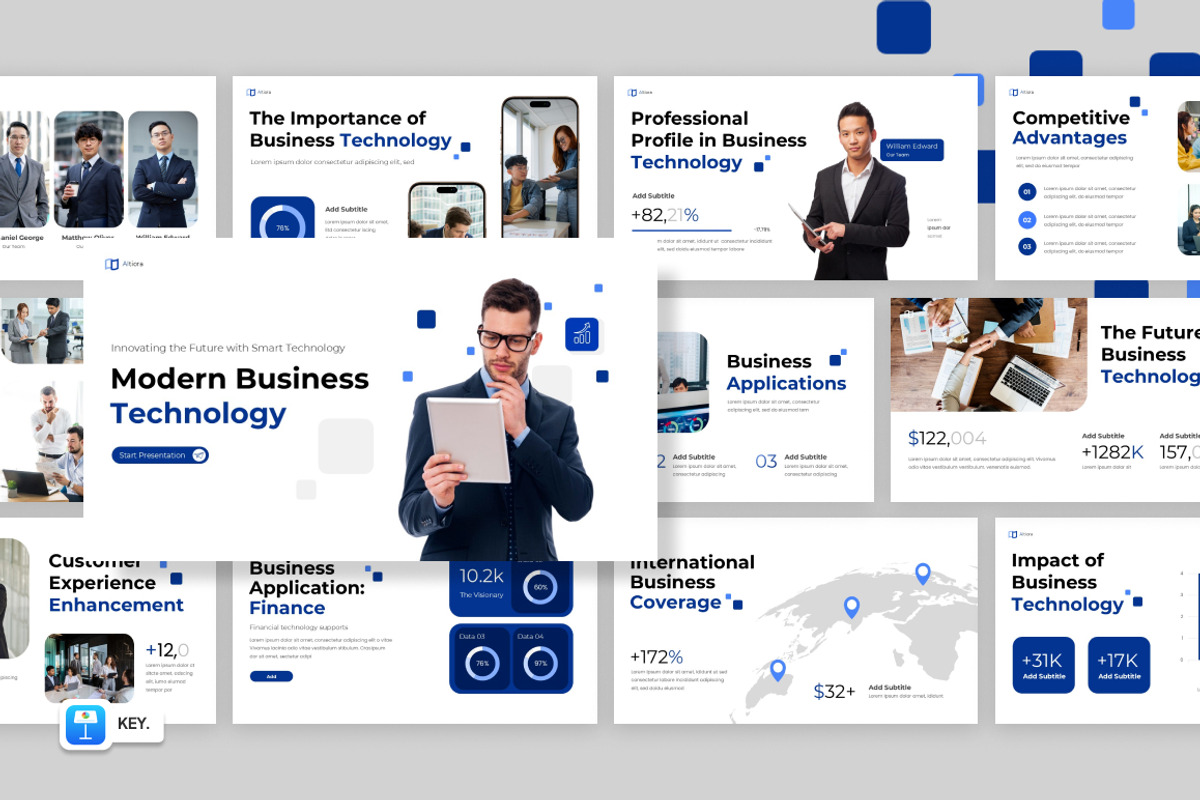 Modern Blue Business Tech Keynote, a Presentation Template by Loin Studio (Photo 1 of 4)