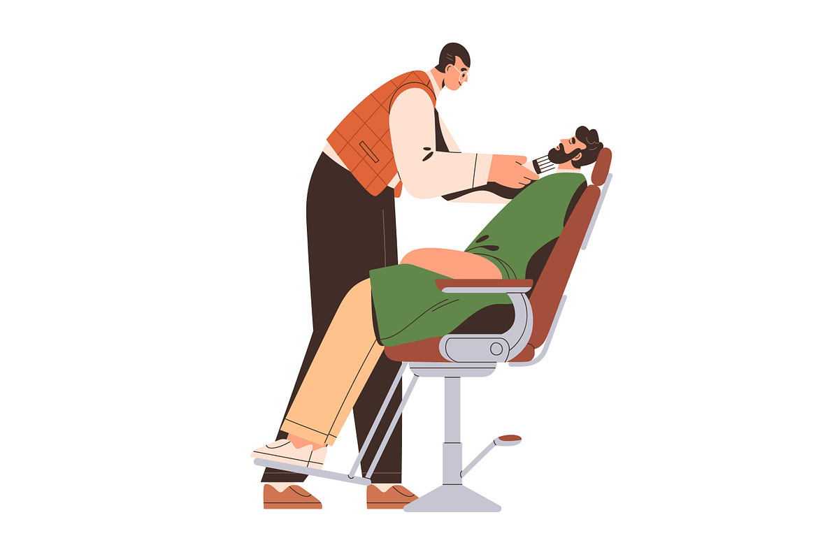 Barbers give haircut to clients set, a Person Illustration by Good Studio (Photo 4 of 4)