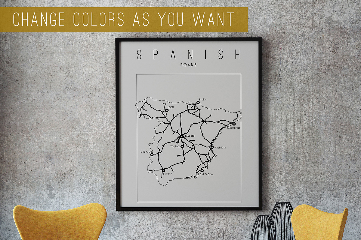 maps vector posters, an Illustration by olia.medvedeva.art