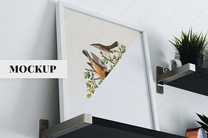 Frame Mockup on shelf, Vertical 8x10, a Print Template by HeraclesVisuals
