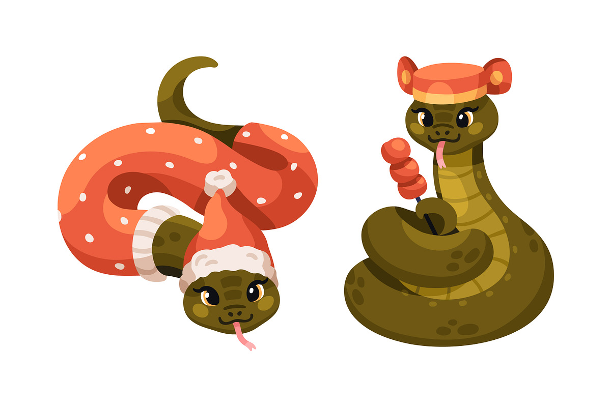 Cute snakes, Chinese New Year mascot, an Animal Illustration by Good Studio (Photo 5 of 16)