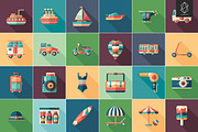 50 Spring and summer flat icons set, an Icon by Yury Velikanov (Thumbnail 2 of 3)
