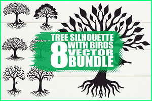 Nature Tree Vector Collection, an Illustration by BIPLOB EXPERT