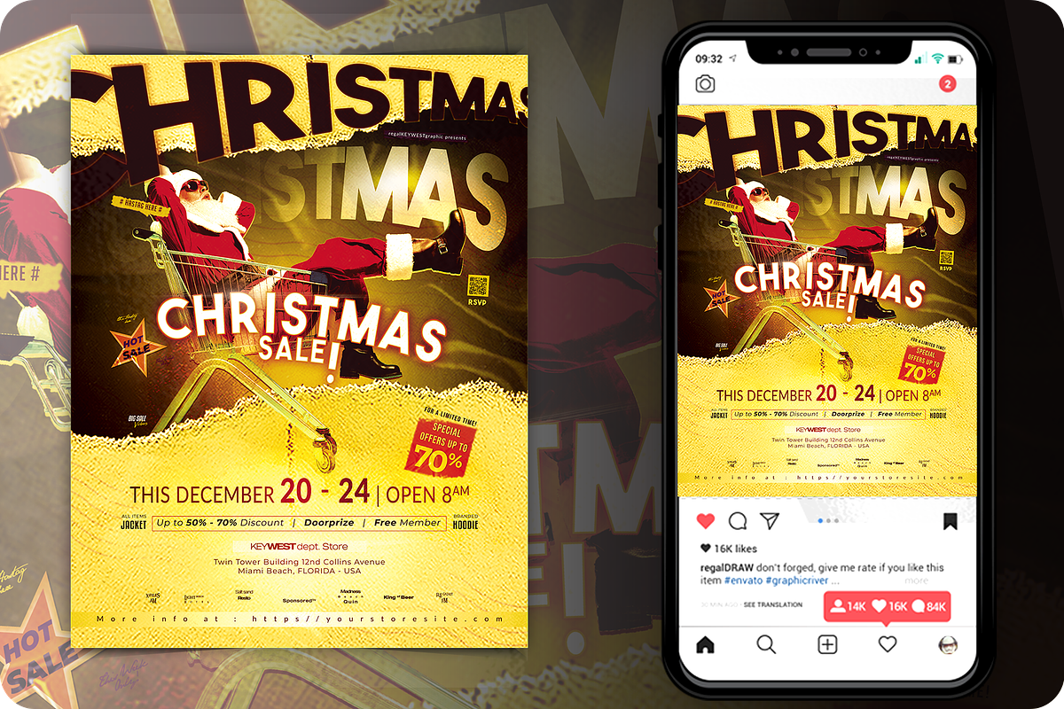 Christmas Sale Flyer, a Flyer Template by regalDRAW