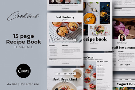 Canva Recipe book / Cookbook / Cards, a Magazine Template by 3.14&Co