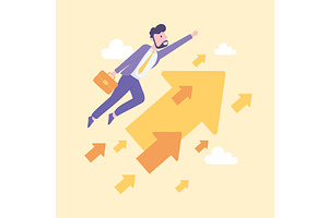 businessman with arrows, a Person Illustration by studiogstock